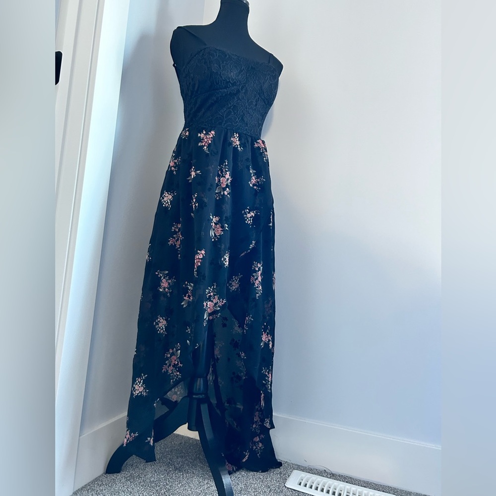 Elegant Floral High Low Dress